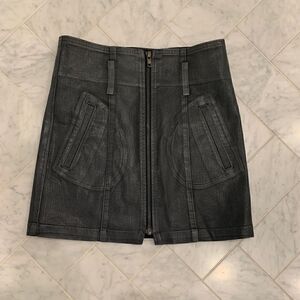 LF x Carmar NWT charcoal grey coated mini skirt size 25